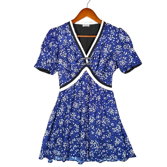 MIU MIU Silk Floral A-Line Dress - Picture 15 of 15